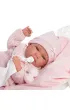 Lalka 73860 bobas Nica na r�owym kocyku 38cm Llorens