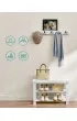 Songmics Bia�y zestaw bambusowy z wieszakiem i �awk� na buty (uszkodzone opakowanie)