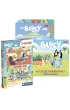 Pakiet: Bluey. Poznaj rodzin� Blue, Bluey. W co si� pobawimy? Ksi��ka z okienkami, Puzzle 2x60 el. SuperColor. Bluey