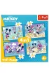 Puzzle 4w1 Zabawne zdarzenia Myszki Miki Trefl