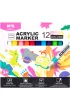 M&G Markery akrylowe Pastelowe 1-2 mm, 12 kolor�w