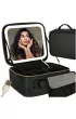 Kosmetyczka organizer na kosmetyki bi�uteri� kuferek z lusterkiem LED czarny
