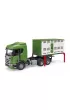 Scania Super 560R ci�ar�wka zielona kontener z figurk� krowy Bruder