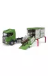 Scania Super 560R ci�ar�wka zielona kontener z figurk� krowy Bruder