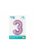Godan Balon foliowy Smart cyfra 3 lawendowy matowy 76cm