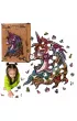 Puzzle drewniane eko 124 el. T�czowy jednoro�ec A3 Maksik