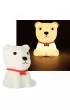 Lampka nocna dla dzieci silikonowa dotykowa mikka 8 LED USB RGB biaa piesek