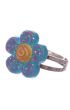 Pier�cionek kwiatek ze spiral� kolorowy, regulowany