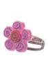 Pier�cionek kwiatek ze spiral� kolorowy, regulowany